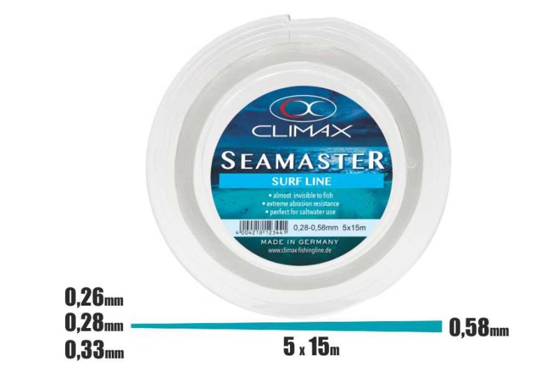 CLIMAX Ujímaný šokový vlasec Haruna 0,33 mm - 0,58 mm 5x15