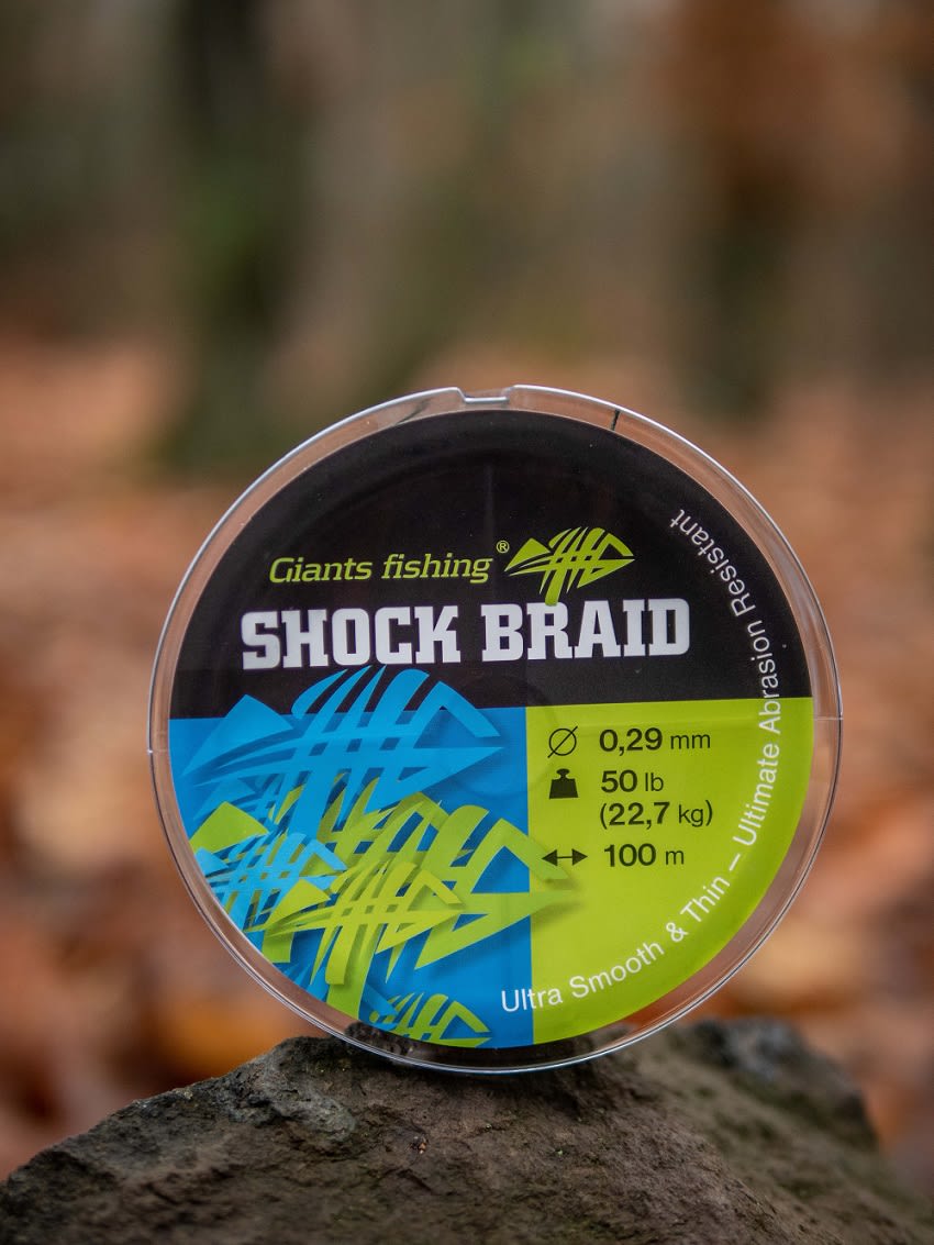 GIANTS FISHING SPLÉTANÁ ŠŇŮRA SHOCK BRAID GREEN 0,35 mm / 29,6 kg / 100 m