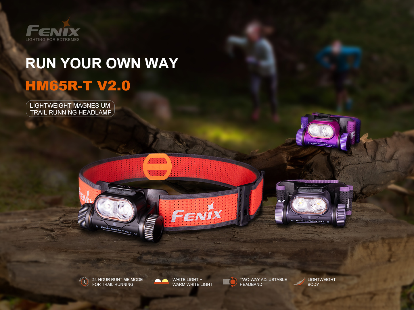 FENIX Nabíjecí čelovka HM65R-T V2.0 tmavě fialová