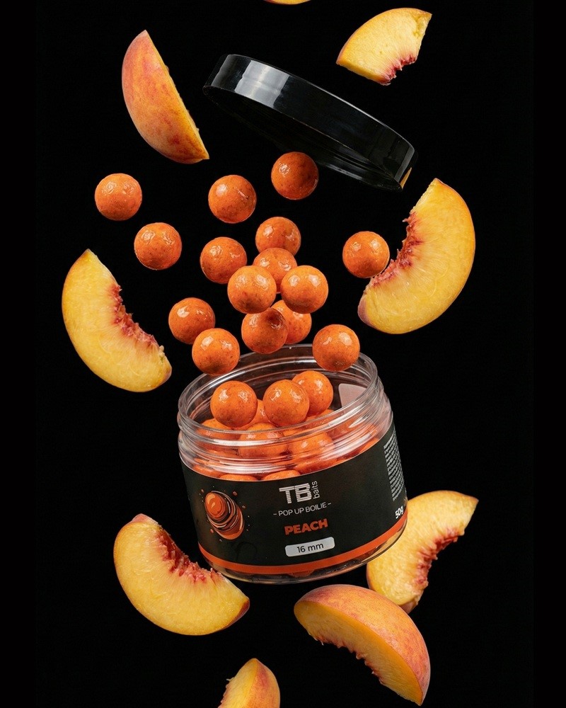 TB BAITS Plovoucí boilie Pop-up Peach + NHDC 50g 16mm