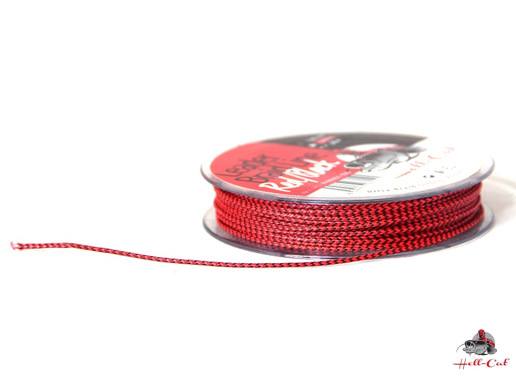 HELL-CAT SPLÉTANÁ ŠŇŮRA LEADER BRAID LINE RED/BLACK 1,20MM / 100KG / 20M