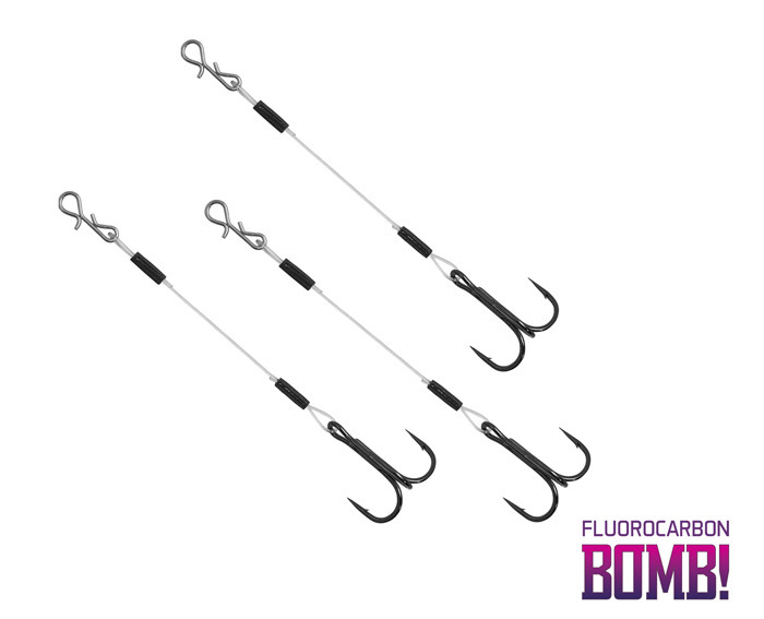 DELPHIN Přívlačový návazec BOMB! Twisto RIGS Fluorocarbon háček 6 / 8 cm / 3 ks