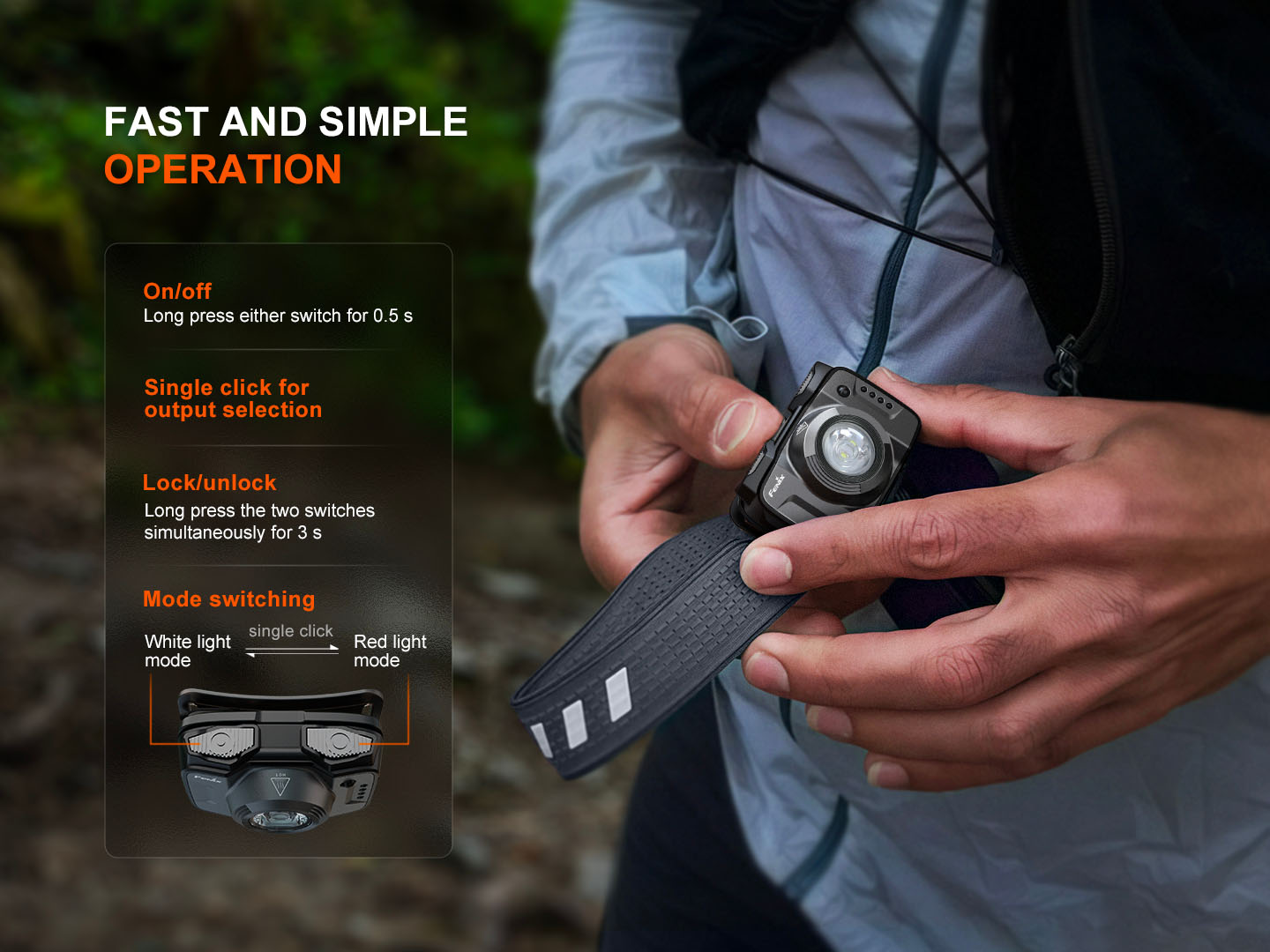 FENIX Nabíjecí čelovka HL12R V2.0 černá