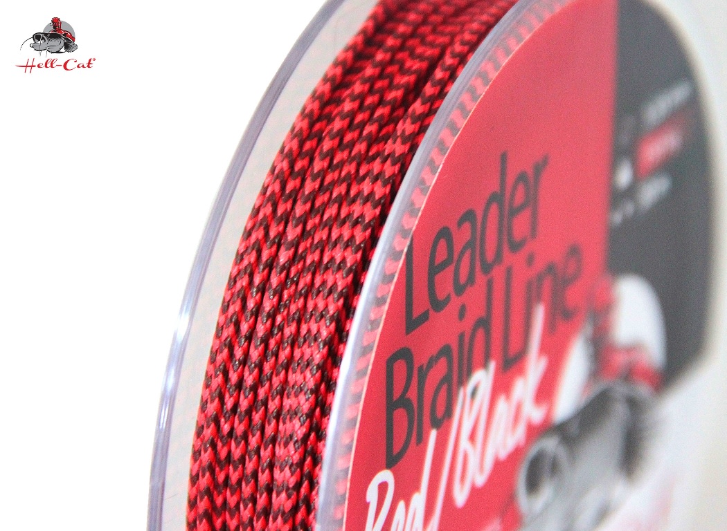 HELL-CAT SPLÉTANÁ ŠŇŮRA LEADER BRAID LINE RED/BLACK 1,20MM / 100KG / 20M