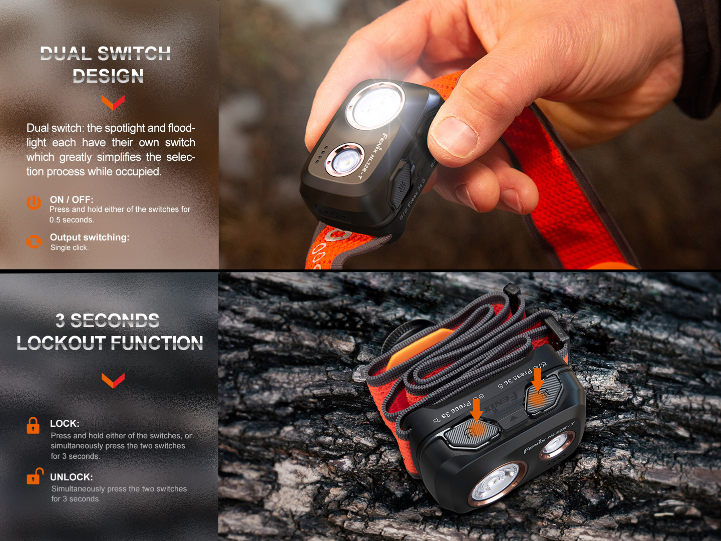 FENIX Nabíjecí čelovka HL32R-T modrá