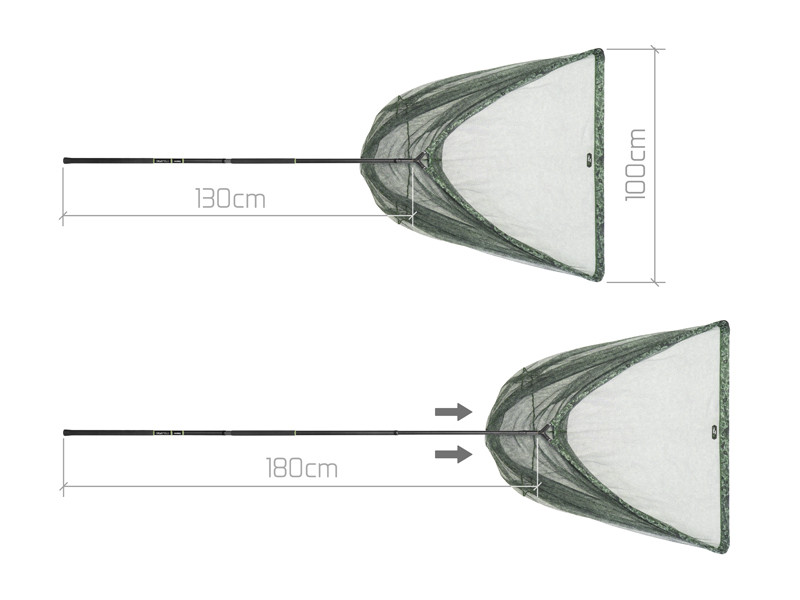 DELPHIN Podběrák TELEFIX C2G 180 cm / 100 x 100 cm / 2 díly / Tele