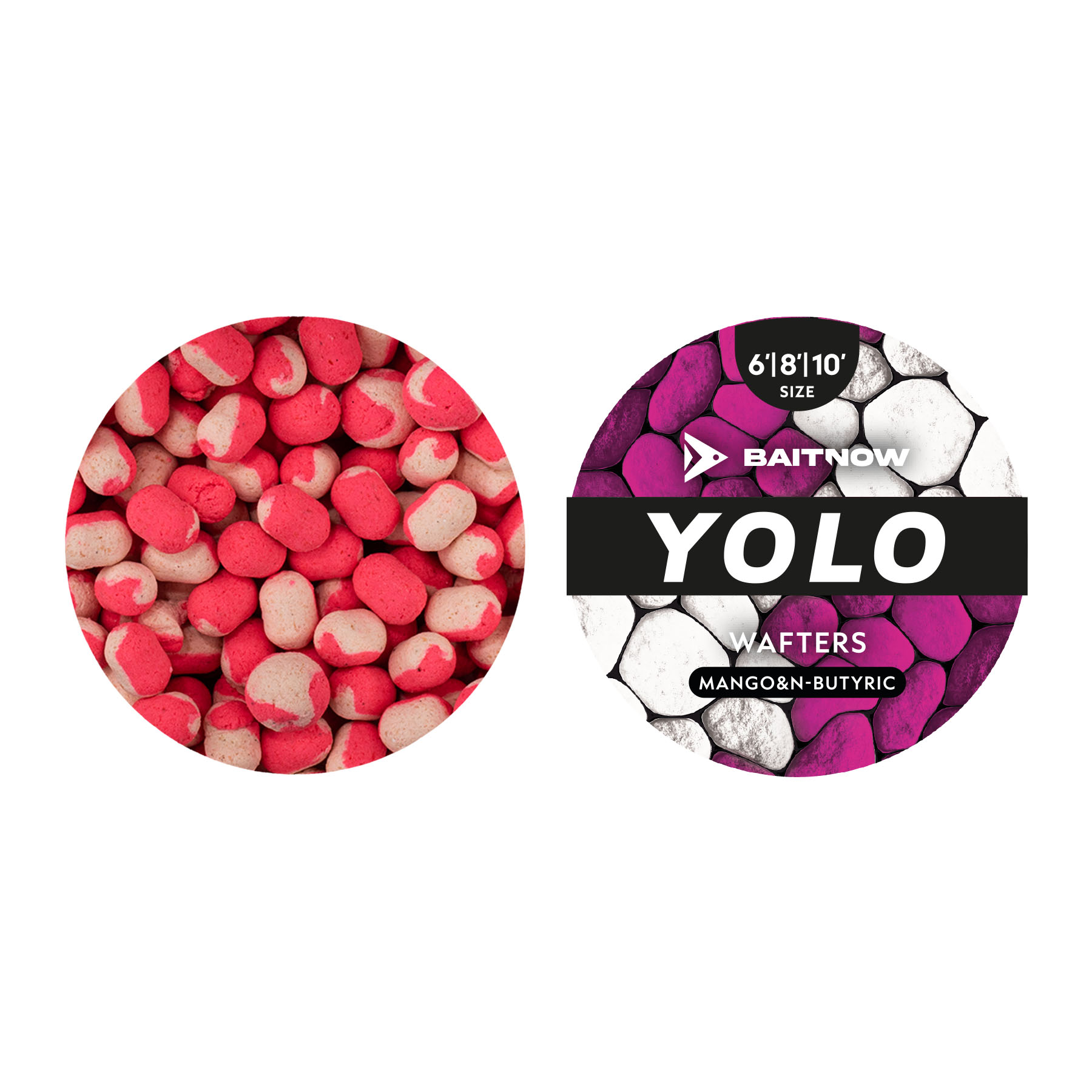 BAITNOW Wafters Method Feeder Zolo White&Pink Mango&N-Butyric 6-8-10mm 24 g