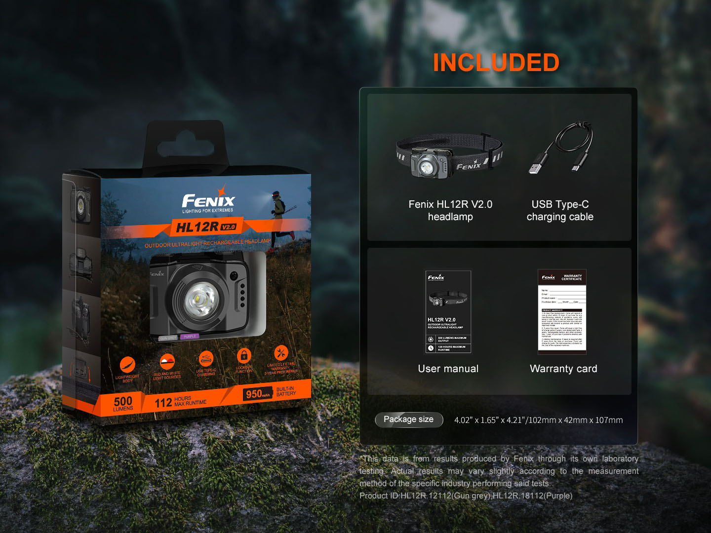 FENIX Nabíjecí čelovka HL12R V2.0 černá