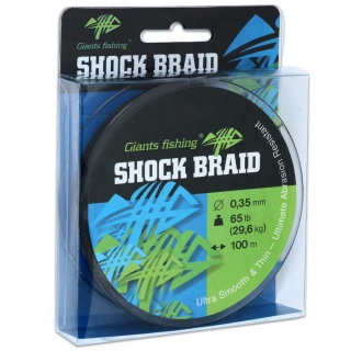 GIANTS FISHING SPLÉTANÁ ŠŇŮRA SHOCK BRAID GREEN 0,29 mm / 22,7 kg / 100 m