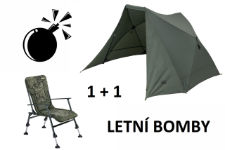 AKCE MIVARDI Přístřešek Quick Set + Křeslo CamoCODE Express