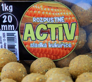 BLACK CARP Activ Boilies Sladká Kukuřice 1kg 20 mm