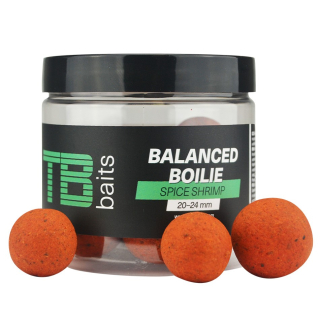 TB BAITS Vyvážené Boilie Balanced + Atraktor Spice Shrimp 100 g 20-24 mm