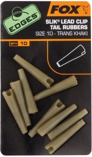 FOX Edges size 10 slik lead clip tail rubbers khaki 10 ks