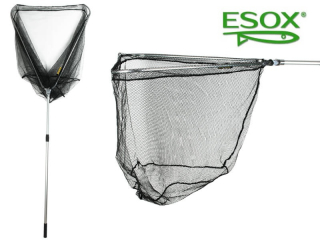 ESOX Podběrák kovový střed, pogumovaná síťka 60 x 60 / 210 cm