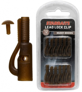 STARBAITS Lead Lock Clip hnědá (závěsky) 12ks