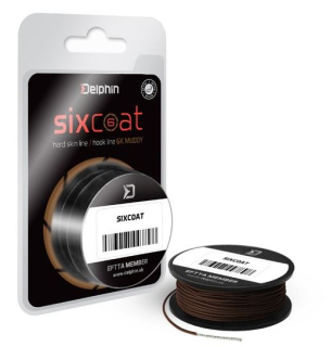 DELPHIN Návazcová šňůrka Skin Line SIXCOAT 25 lbs / 5 m / Muddy