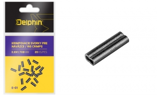 DELPHIN Krimpovací svorky pro návazce 1,2 x 2,6 x 8 mm / 20 ks