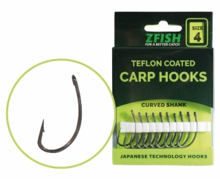 Zfish Teflonové háčky Curved Shank vel. 4 / 10 ks